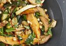 Roasted mushrooms with sweet potato and Courgettes